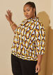 Chain Print Smocked Blouse, Spicy Mustard image number 0
