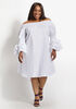 White Tiered Ruffle Smocked Dress, White image number 0