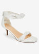 Bow Ankle Strap Wide Width Sandals, White image number 0