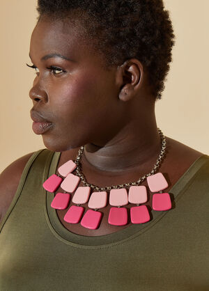Disc Necklace & Earrings Set, Bright Rose image number 0