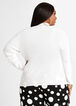 Mock Neck Cutout Ribbed Sweater, White image number 1