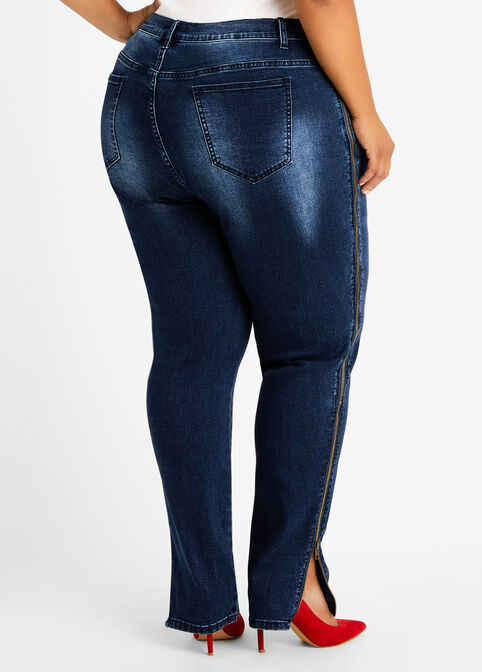 Side Zip High Waist Skinny Jean, Sodalite image number 1