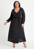 Belted Wrap Knit Maxi Dress, Black image number 0