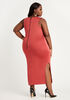 Side Slit Knit Bodycon Dress, Rooibos image number 1