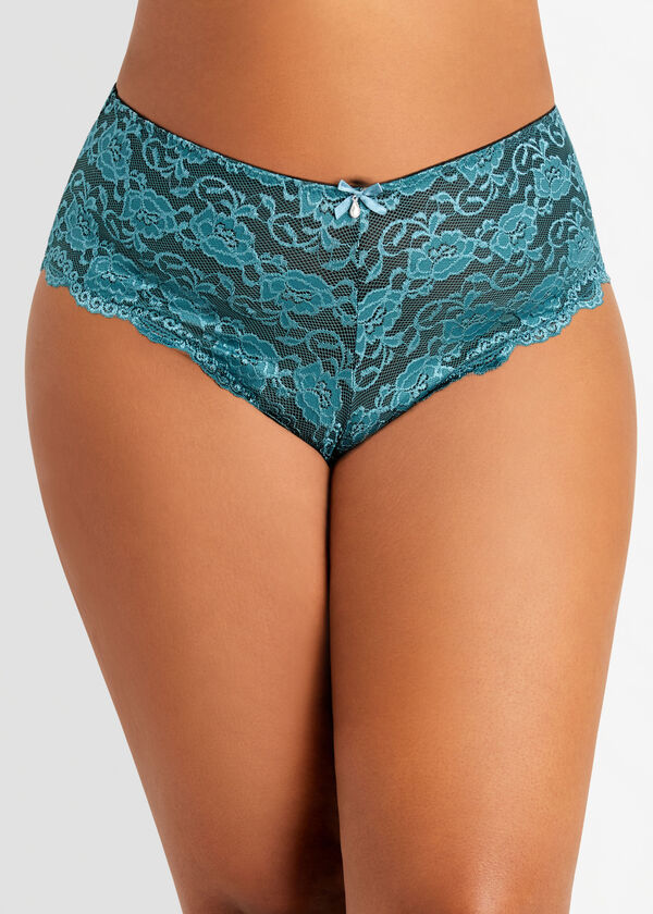 Lace Cheeky Hipster Panty, Blue image number 0