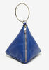 Faux Leather Pyramid Bag, Blue image number 0