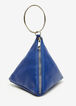 Blue Faux Leather Pyramid Bag, Blue image number 0