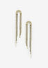 Gold Tone Crystal Arch Earrings, Gold image number 0