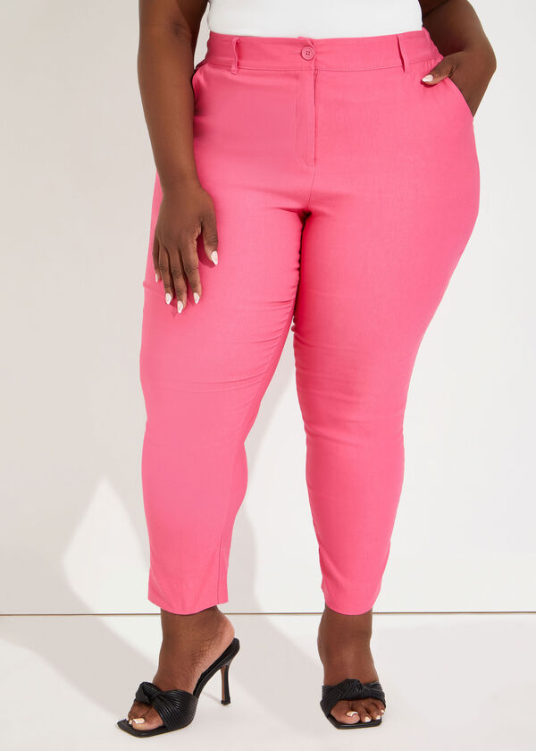 Power Twill Mid Rise Ankle Pant, Fandango Pink image number 2