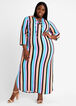 Stripe Lace Up Hoodie Dress, Multi image number 0