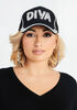 Stud & Rhinestone Diva Baseball Cap, Black image number 0