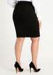 Ponte Asymmetric Front Zip Skirt, Black image number 1