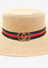 Embellished Wide Brimmed Straw Hat, Natural image number 1