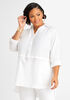Cotton Pullover Roll Tab Tunic, White image number 0