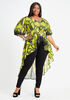 Abstract Puff Sleeve Hi Lo Blouse, Bright Chartreuse image number 0
