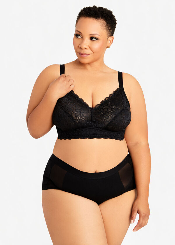 Lace No Wire Bralette, Black image number 3