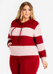 Plus Size Colorblock Stripe Hoodie Athleisure Joggers Two Piece Set image number 0