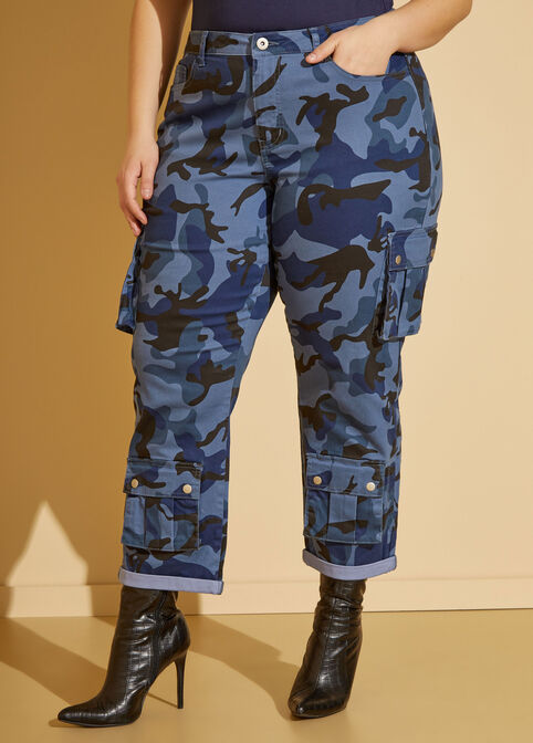 Elite Only Cuffed Camo Cargo Jeans, Multi image number 4