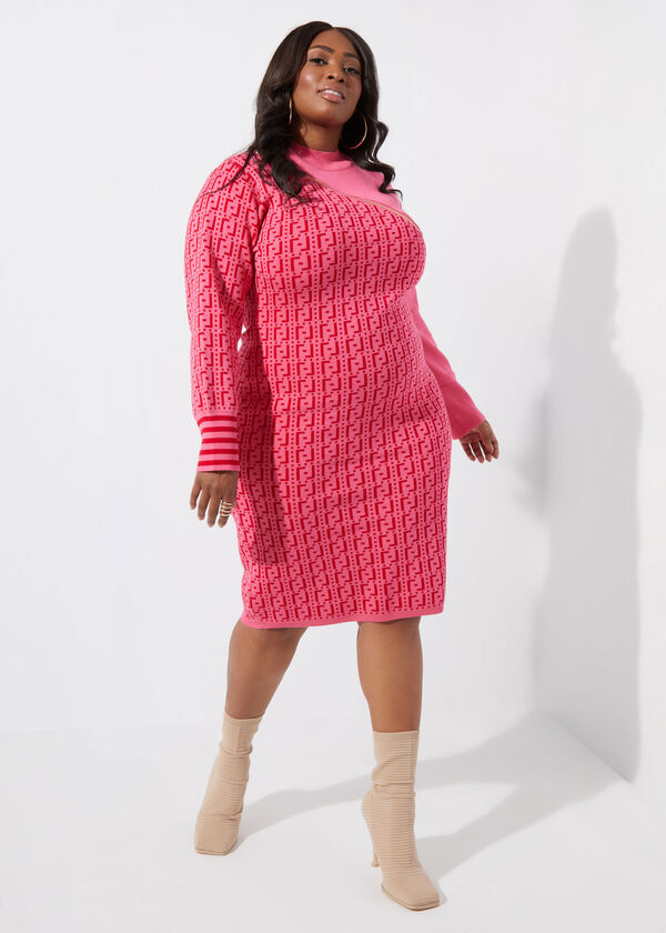 Zip Detailed Sweater Dress, Multi image number 2