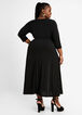 Belted Knit Wrap Maxi Dress, Black image number 1