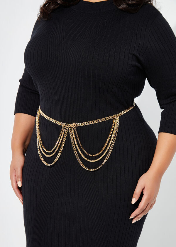 Layered Chain Link Belt, Gold image number 1