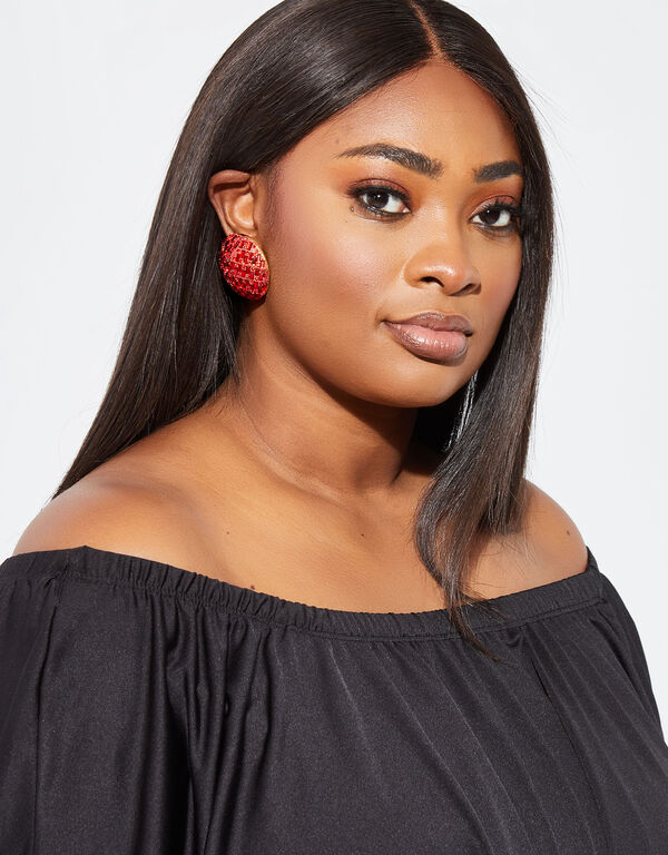 Embellished Clip On Earrings, Barbados Cherry image number 1