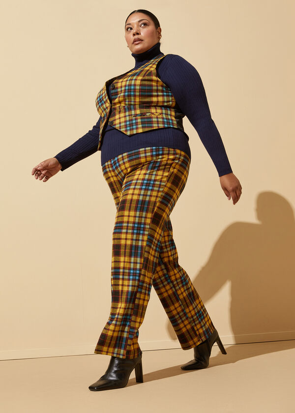 Power Knit Plaid Trousers, Multi image number 0