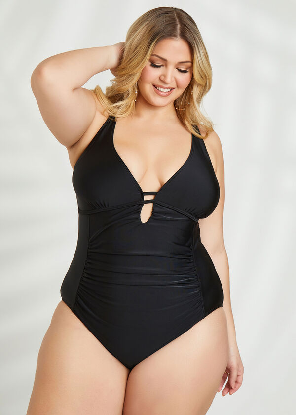 Nicole Miller Cutouts Swimsuit, Black image number 0