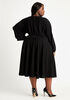 Split Sleeve Fit n Flare Dress, Black image number 1
