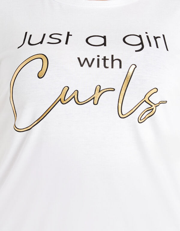 Just A Girl With Curves Graphic Tee, White image number 1