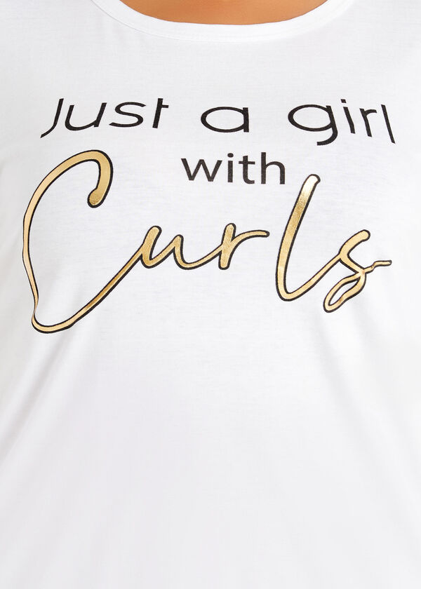 Just A Girl With Curves Graphic Tee, White image number 1