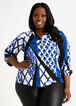 Tall Geo Balloon Sleeve Blouse, Sodalite image number 0