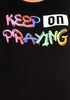 Keep On Praying Graphic Tee, Black image number 1