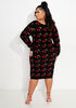 The Cherry Bodycon Dress, Black Combo image number 1