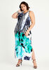 Tall Watercolor Side Slit Maxi, Sodalite image number 0