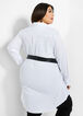 Faux Leather Belt Button-Up Tunic, White image number 1