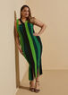 Striped Split Midaxi Dress, Abundant Green image number 2