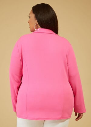 Textured Knit Blazer, Pink image number 1
