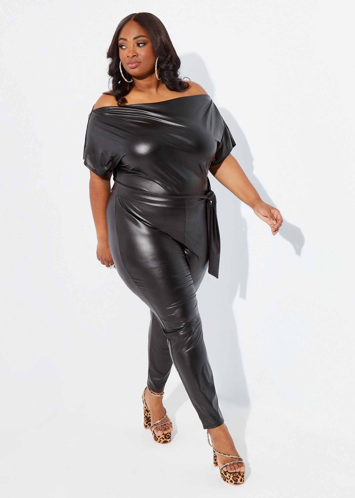 Size Trendy Jumpsuit Stretchy Sexy Catsuit Plus Size Romper