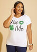 Kiss Me Embellished Graphic Tee, White image number 0