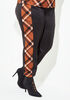 Plaid Stretch Knit Joggers, Black Combo image number 0