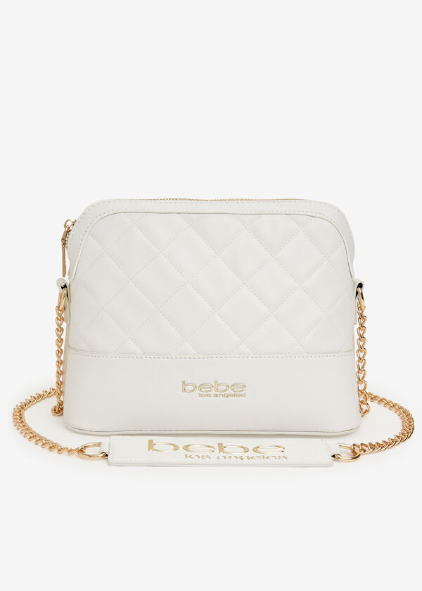 bebe Winnie Quilted Crossbody, White image number 0