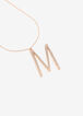 Pave Crystal M Initial Necklace, Gold image number 1