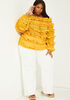 Ruffled Off The Shoulder Top, Nugget Gold image number 2