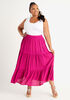 Tiered Gauze Maxi Skirt, Pink image number 2