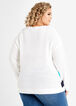 Fringe Colorblock Stripe Sweater, White image number 1