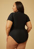 Catherine Malandrino Zip Swimsuit, Black image number 1