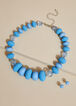 Stone And Bead Necklace Set, Silver Lake Blue image number 1