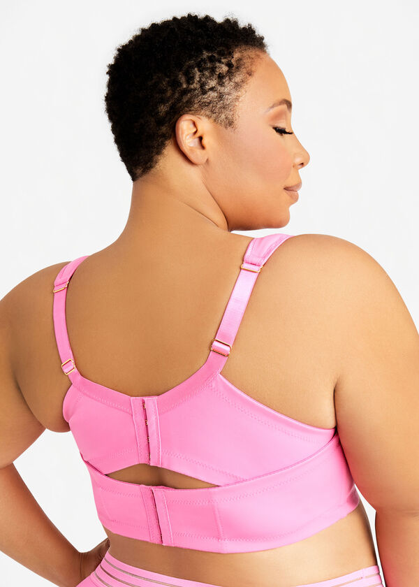 Pink Full Coverage Butterfly Bra, Bright Pink image number 2