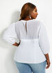 Chiffon Inset Crossover Bust Top, White image number 1